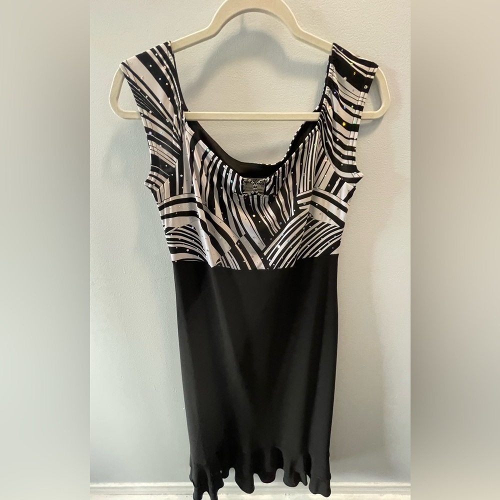 JOSEPH RIBKOFF Sleeveless Midi Dress - Sequinned Top and Ruffle Bottom Size 10 - Picture 3 of 13
